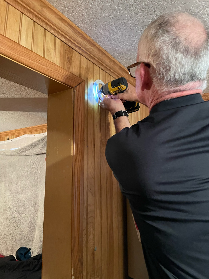 Sheriff Smith working on home repair